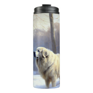 Großer Pyrenäenhund Lass es schneien Weihnachten Thermosbecher
