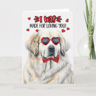 Großer Pyrenäenhund Made for Love You Valentine Feiertagskarte