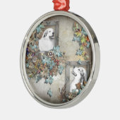 großer pyreness Hund Silbernes Ornament (Links)