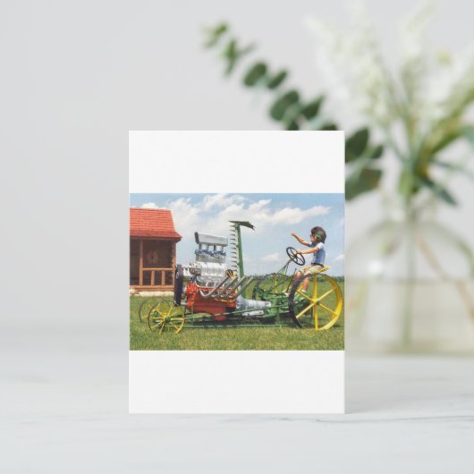 Großer Rasenmäher Postkarte (Stehend Vorderseite)