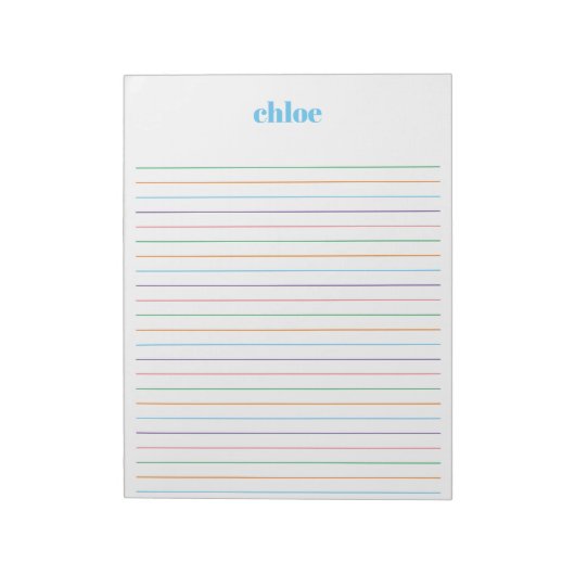 Grosser Regenbogen Personalisierter Notepad Notizblock (Rotiert)