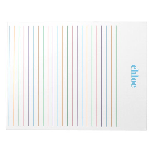 Grosser Regenbogen Personalisierter Notepad Notizblock (Vorderseite)