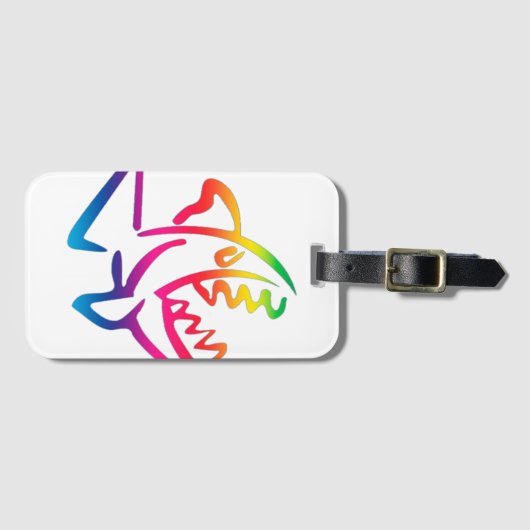 großer Regenbogenhai Gepäckanhänger (Vorderseite (Horizontal))