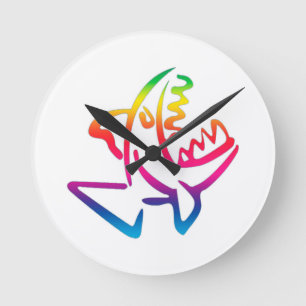 großer Regenbogenhai Runde Wanduhr