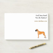 großer Rehbrauner Deutsche Dogge Block Post-it Klebezettel (Auf Schreibtisch)