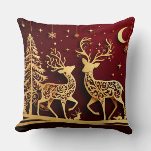 Großer Rentiere-Walzer – Fantasievolle Weihnachtsv Kissen