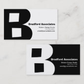 Großer Retro B Monogrammreversible des modernen Visitenkarte (Vorne/Hinten)