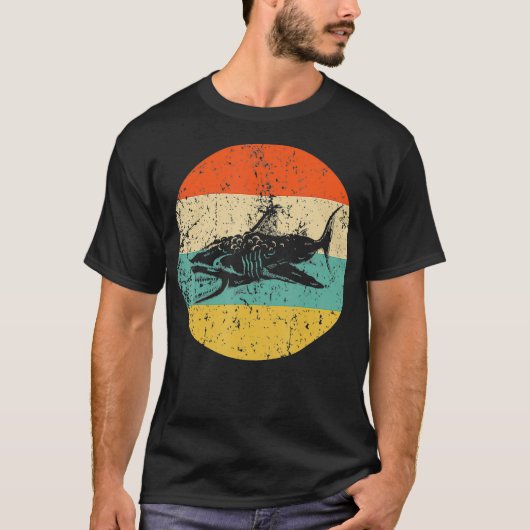 Großer Retro-Stil Megalodon T-Shirt (Vorderseite)