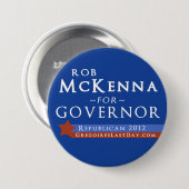 Großer Rob McKenna für Knopf des Gouverneur-2012 Button (Vorne & Hinten)