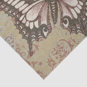 Großer rosa-brauner Schmetterling auf Viktorianisc Seidenpapier (Ausschnitt)