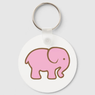 Großer rosa Elefant Schlüsselanhänger