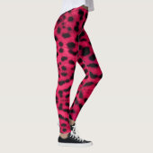 großer rosa Leopardendruck Leggings (Rechts)