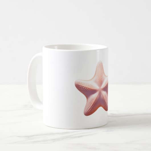 Großer rosa Seestern Kaffeetasse (Vorderseite Links)