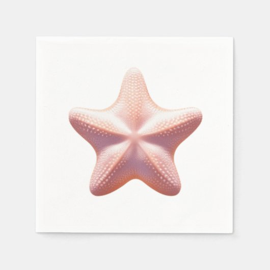 Großer rosa Seestern Serviette (Vorderseite)