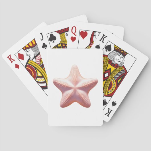 Großer rosa Seestern Spielkarten (Rückseite)