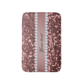 Großer Rosen-GoldImitat-Glitzer und Diamanten Badematte (Vorderseite Vertikal)
