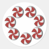 Grosser, rot-weißer Peppermint-Urlaub Runder Aufkleber (Vorderseite)