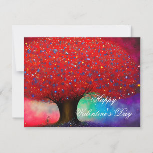 Großer roter Baum Valentinstag  Feiertagskarte