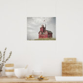 Großer roter Leuchtturm-Impressionismus Poster (Küche)
