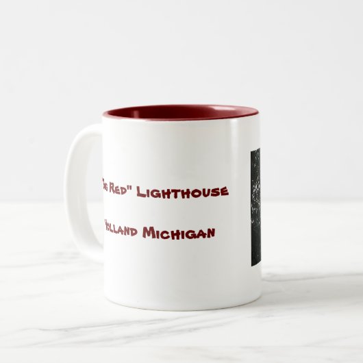 "Großer roter" Leuchtturm… Zweifarbige Tasse (Vorderseite Links)