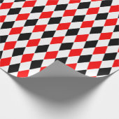 Großer roter, Schwarzweiss-Harlekin Geschenkpapier (Ecke)