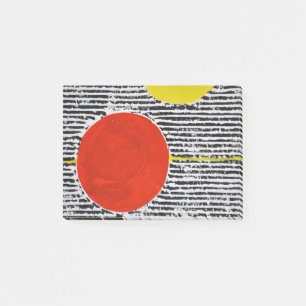 Grosser, roter Spot mit schwarzen Streifen Post-it Klebezettel