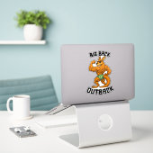 Großer Rücken Outback – Lustiges Känguru-Gym-Worko Aufkleber (Laptop auf Schreibtisch)