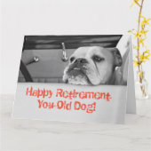 Großer Ruhestand Grußkarte Australischer Bulldog Karte (Gelbe Blume)