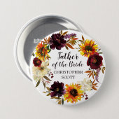 Grosser Rustikaler Herbstvater der Braut Button (Vorne & Hinten)