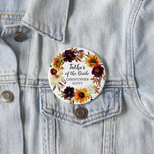 Grosser Rustikaler Herbstvater der Braut Button (Beispiel)