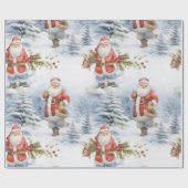 Großer Santa Snow Geschenkpapier (Flach)