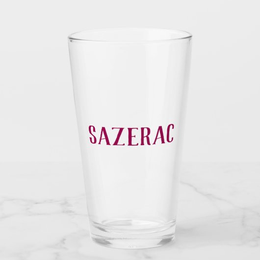 Großer Sazeraccocktail Vintage Typografie Glas (Vorderseite)