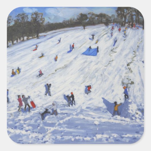 Großer Schneemann Chatsworth 2012 Quadratischer Aufkleber (Vorderseite)