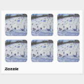 Großer Schneemann Chatsworth 2012 Quadratischer Aufkleber (Blatt)