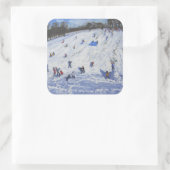 Großer Schneemann Chatsworth 2012 Quadratischer Aufkleber (Tasche)