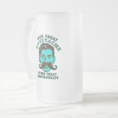 Großer Schnurrbart Mattglas Bierglas (Vorderseite Links)