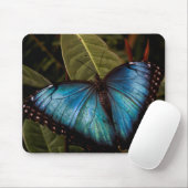 Großer, schöner, blauer Schmetterling Mousepad (Mit Mouse)