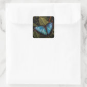 Großer, schöner, blauer Schmetterling Quadratischer Aufkleber (Tasche)