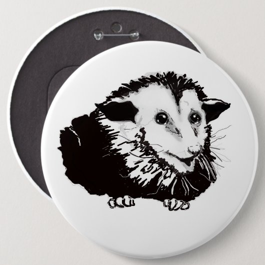 Großer schöner Opossum-Knopf Button (Vorne & Hinten)