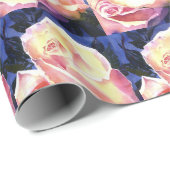 Großer schöner rosa RoseWatercolor Geschenkpapier (Rolleneckpunkt)