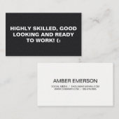 Grosser Schriftart | Damask Black Pattern Print Visitenkarte (Vorne/Hinten)