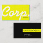 Großer Schriftart, einfach, gelbe Geschäftskarte Visitenkarte (Vorne/Hinten)