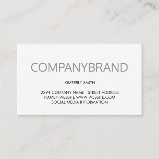 Grosser Schriftart (grau) Visitenkarte (Vorderseite)