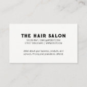 Grosser Schriftart | Schere und Kamm Visitenkarte (Rückseite)