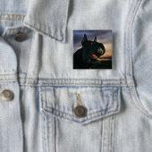 Großer, schwarzer Hund Button (Beispiel)
