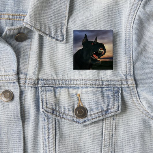 Großer, schwarzer Hund Button (Beispiel)