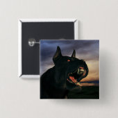 Großer, schwarzer Hund Button (Vorne & Hinten)