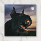 Großer, schwarzer Hund Geschenkanhänger (Rückseite)