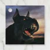 Großer, schwarzer Hund Geschenkanhänger (Vorderseite)