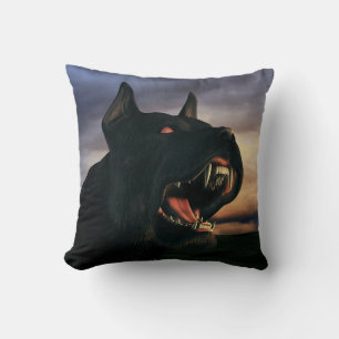 Großer, schwarzer Hund Kissen